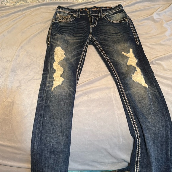 Rock Revival Dark Wash Jeans Size 29x31 - Picture 1 of 2